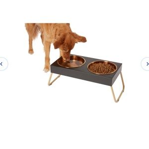 NWT Frisco Copper Stainless Steel Elevated Foldable Double Dog & Cat Bowls